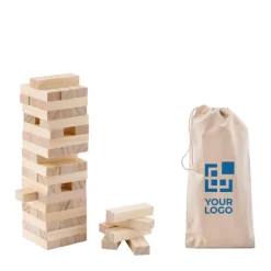 Gift Campaign Gioco della torre con 54 blocchetti in sacchetto cotone con logo Tower></noscript> Giochi E Passatempo