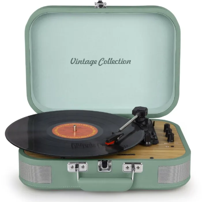 Gift Campaign Giradischi in stile vintage con bluetooth, porta AUX e porta USB> Casse Personalizzate