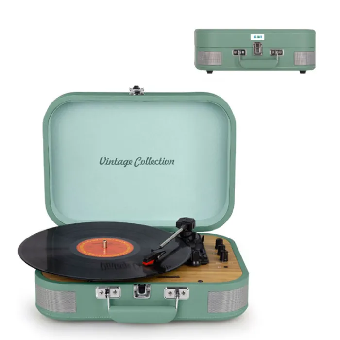 Gift Campaign Giradischi in stile vintage con bluetooth, porta AUX e porta USB> Casse Personalizzate