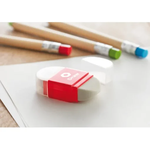 Gift Campaign Gomma da cancellare promozionale con temperino Duo> Gadget Per La Scuola|Gadget Per L'Ufficio