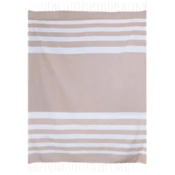 Gift Campaign Grande pareo in cotone riciclato con frange bianche 145 g/m2> Teli Mare|Asciugamani Personalizzati