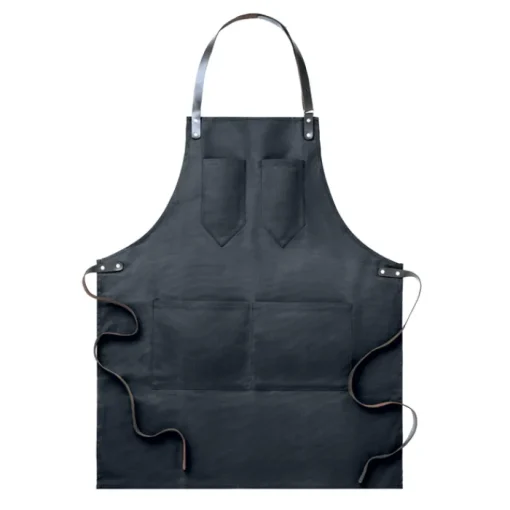 Gift Campaign Grembiule con logo con 2 tasche in canvas cerato e dettagli in pelle BBQ> Grembiuli Personalizzati