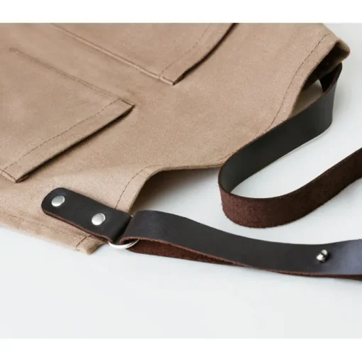 Gift Campaign Grembiule con logo con 2 tasche in canvas cerato e dettagli in pelle BBQ> Grembiuli Personalizzati