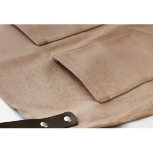 Gift Campaign Grembiule con logo con 2 tasche in canvas cerato e dettagli in pelle BBQ> Grembiuli Personalizzati