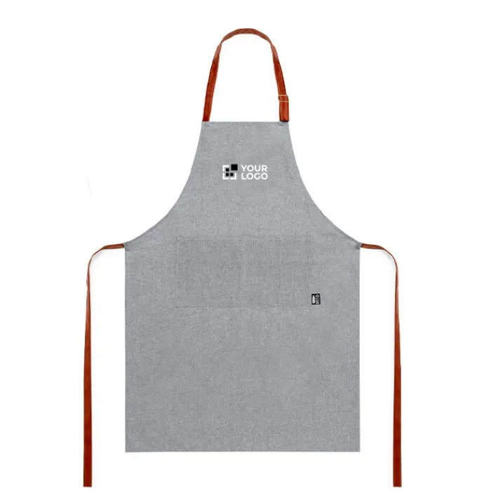 Gift Campaign Grembiule RPET con taschino frontale e nastri regolabili in similpelle> Grembiuli Personalizzati