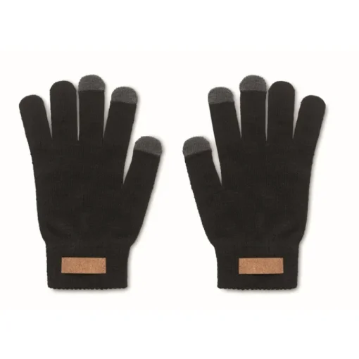 Gift Campaign Guanti touch in Rpet con etichetta in sughero personalizzata> Guanti