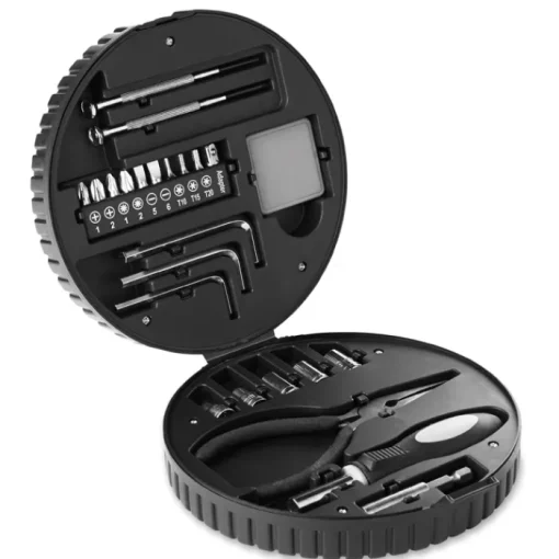 Gift Campaign Kit 25 attrezzi in confezione promozionale a forma di ruota Wheelie> Gadget Per Auto|Altri Attrezzi