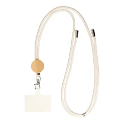 Gift Campaign Laccetto portacellulare in cotone con dettaglio rotondo in bambù></noscript> Lanyard E Porta Badge Personalizzati