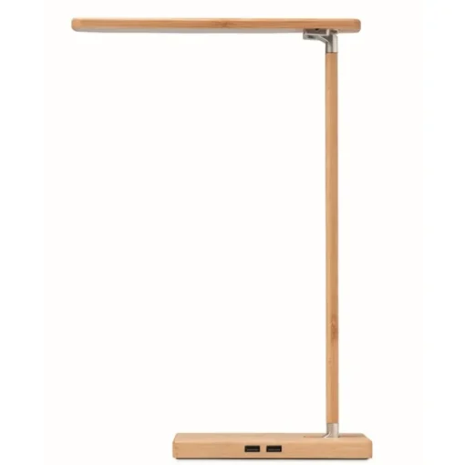 Gift Campaign Lampada da scrivania bambù con base di ricarica wireless Wireless> Gadget Per L'Ufficio
