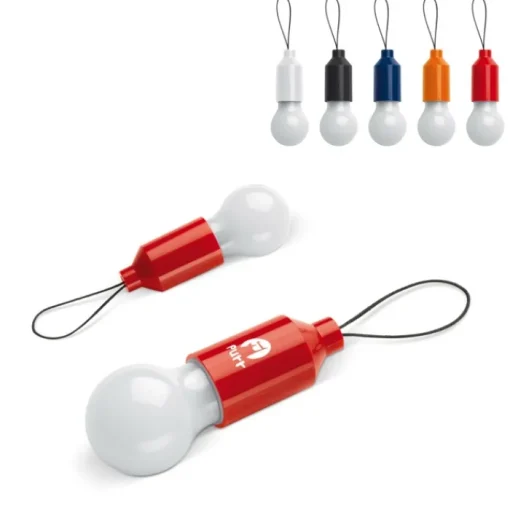 Gift Campaign Lampadina con luce a 1 LED in ABS con filo per appenderla> Torce