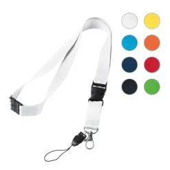 Gift Campaign Lanyard antistrozzo con fibbia e doppio attacco Doubleclip Extra></noscript> Lanyard E Porta Badge Personalizzati