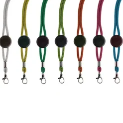 Gift Campaign Lanyard con logo tubolare in poliestere regolabile con design bicolore> Lanyard E Porta Badge Personalizzati