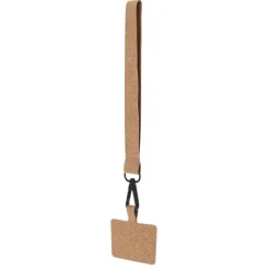 Gift Campaign Lanyard da polso per smartphone in sughero con moschettone nero> Braccialetti Pubblicitari