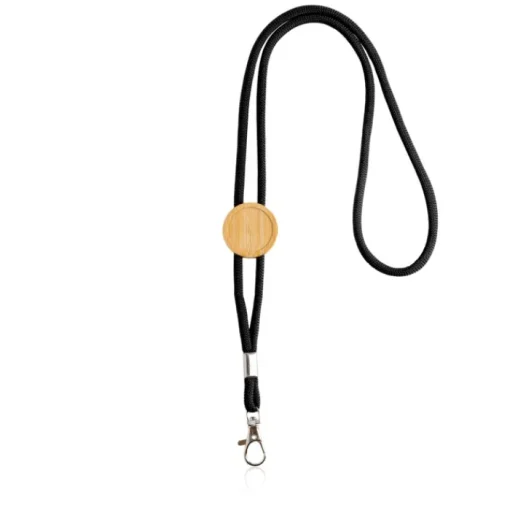 Gift Campaign Lanyard ecologico con design tubolare e regolatore in bambù> Lanyard E Porta Badge Personalizzati