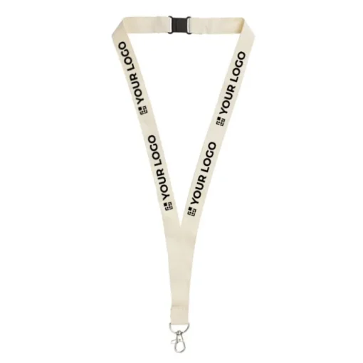 Gift Campaign Lanyard in cotone organico porta badge con chiusura di sicurezza> Lanyard E Porta Badge Personalizzati