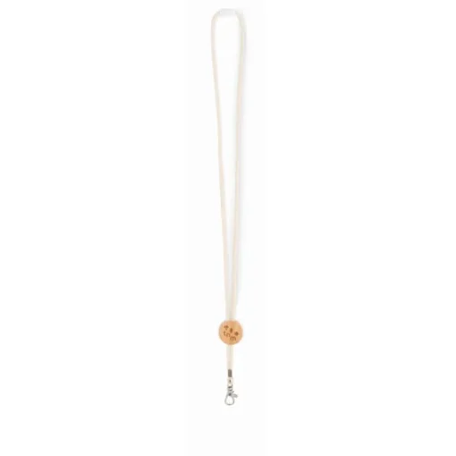 Gift Campaign Lanyard porta badge in cotone con dettaglio in bambù Cotton Hook> Lanyard E Porta Badge Personalizzati