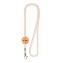 Gift Campaign Lanyard porta badge in cotone con dettaglio in bambù Cotton Hook></noscript> Lanyard E Porta Badge Personalizzati