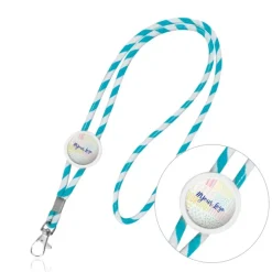 Gift Campaign Lanyard tubolare in poliestere con righe bianche e colore a scelta></noscript> Lanyard E Porta Badge Personalizzati