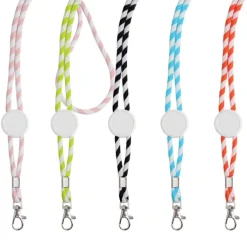 Gift Campaign Lanyard tubolare in poliestere con righe bianche e colore a scelta></noscript> Lanyard E Porta Badge Personalizzati