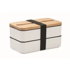 Gift Campaign Lunch box doppio scomparto con posate in PP riciclato e bambù 800ml></noscript> Porta Pranzo
