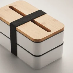 Gift Campaign Lunch box doppio scomparto con posate in PP riciclato e bambù 800ml></noscript> Porta Pranzo
