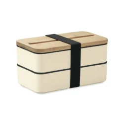 Gift Campaign Lunch box doppio scomparto con posate in PP riciclato e bambù 800ml></noscript> Porta Pranzo