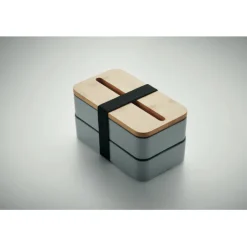 Gift Campaign Lunch box doppio scomparto con posate in PP riciclato e bambù 800ml></noscript> Porta Pranzo