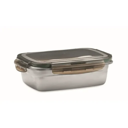 Gift Campaign Lunch box in acciaio inox riciclato con coperchio a 4 chiusure 850ml> Porta Pranzo