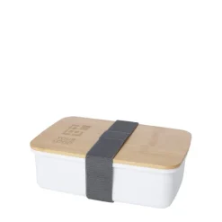 Gift Campaign Lunch box in plastica riciclata con coperchio in bambù e fascia 750ml><noscript><img width=