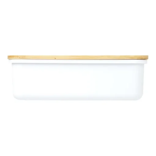 Gift Campaign Lunch box in plastica riciclata con coperchio in bambù e fascia 500ml> Porta Pranzo