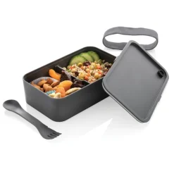 Gift Campaign Lunch box personalizzati in plastica con separatore e posate 1,2L Carry> Porta Pranzo
