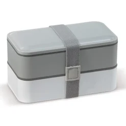 Gift Campaign Lunch box stile bento a due piani con più scomparti e posate 1.250ml> Porta Pranzo