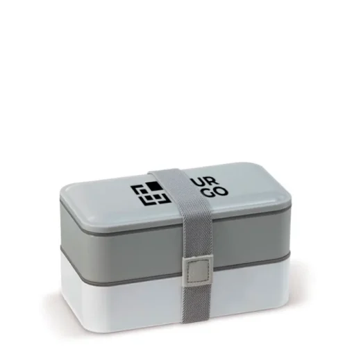 Gift Campaign Lunch box stile bento a due piani con più scomparti e posate 1.250ml> Porta Pranzo