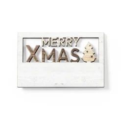 Gift Campaign Magnete in legno con messaggio natalizio Merry Xmas></noscript> Gadget Natalizi