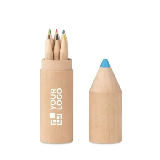 Gift Campaign Matitone in con 6 pastelli colorati personalizzati Mini Pencil> Matite Colorate