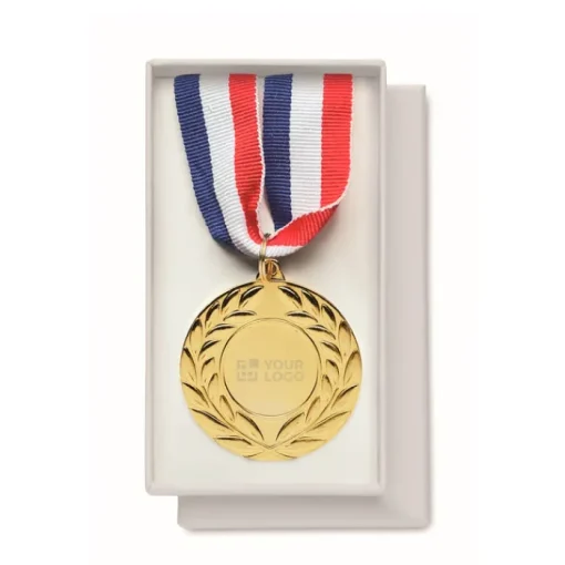 Gift Campaign Medaglia di ferro con nastro tricolore blu, bianco e rosso.> Medaglie E Trofei|Gadget Per Eventi Sportivi