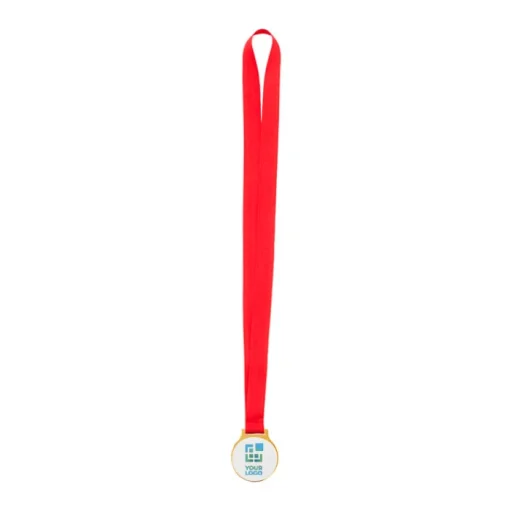 Gift Campaign Medaglie personalizzate in metallo con rifinitura dorata e nastro rosso> Medaglie E Trofei