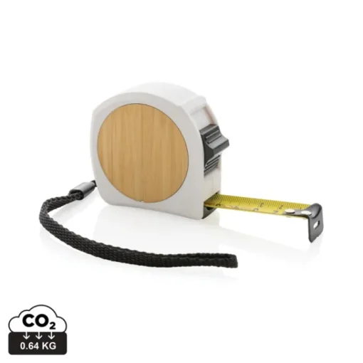 Gift Campaign Metro con logo largo 19mm RCS con blocco e laccetto Bamboo 5M> Metri