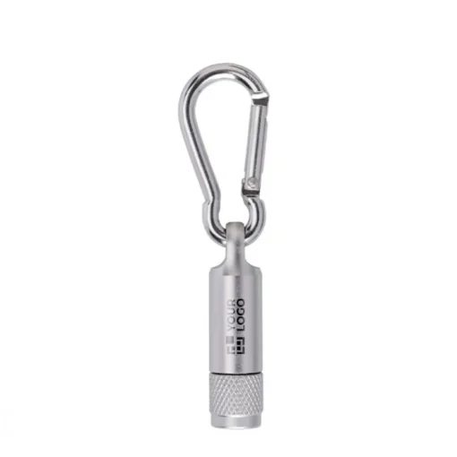 Gift Campaign Mini torcia in alluminio da incidere con luce a LED e moschettone> Torce