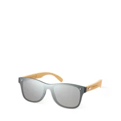 Gift Campaign Occhiali da sole con aste in bambù e lenti nere a specchio><noscript><img width=