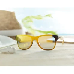 Gift Campaign Occhiali da sole con logo lenti specchiate UV400 aste Bamboo Beach></noscript> Occhiali Da Sole Personalizzati