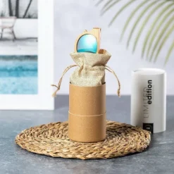 Gift Campaign Occhiali in bambù con lenti a specchio in borsa con chiusura a cordoncino><noscript><img width=