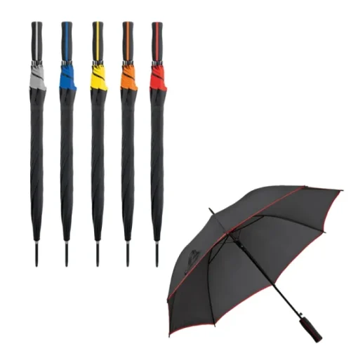 Gift Campaign Ombrelli con logo personalizzato neri con bordi colorati Ø104 Rainstorm> Ombrelli Classici