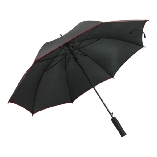 Gift Campaign Ombrello con copertura in pongee 190T di nera con bordo colorato Ø105> Ombrelli Classici