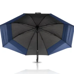 Gift Campaign Ombrello da 29'' in pongee 190T nero con interno colorato Ø132> Ombrelli Da Golf