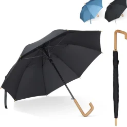 Gift Campaign Ombrello in rPET da 23'' con particolare manico e punte in legno Ø103></noscript> Ombrelli Antivento