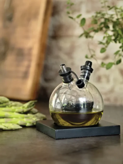 Gift Campaign Originale set con oliera e acetiera in vetro con base Bubble> Altri Utensili Da Cucina