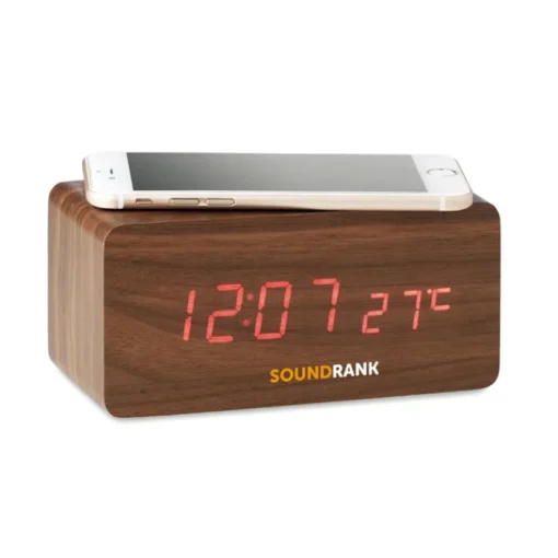 Gift Campaign Orologi da tavolo personalizzati con ricarica wireless e sveglia Woodland> Altri Gadget Pubblicitari