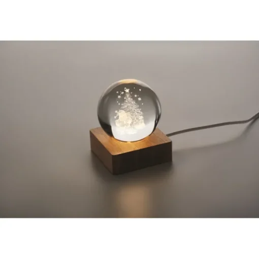 Gift Campaign Palla di neve natalizia con luce LED da 100lm su base in caucciù> Gadget Natalizi