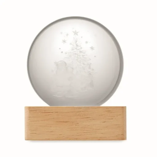 Gift Campaign Palla di neve natalizia con luce LED da 100lm su base in caucciù> Gadget Natalizi